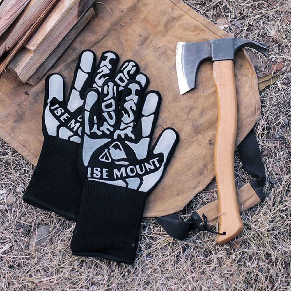 내열장갑 캠핑 차박 바베큐 화로 장작 방열 방염 작업 불멍 난연 미끄럼방지 안전장갑 방열장갑 800도, 1세트 19,900원