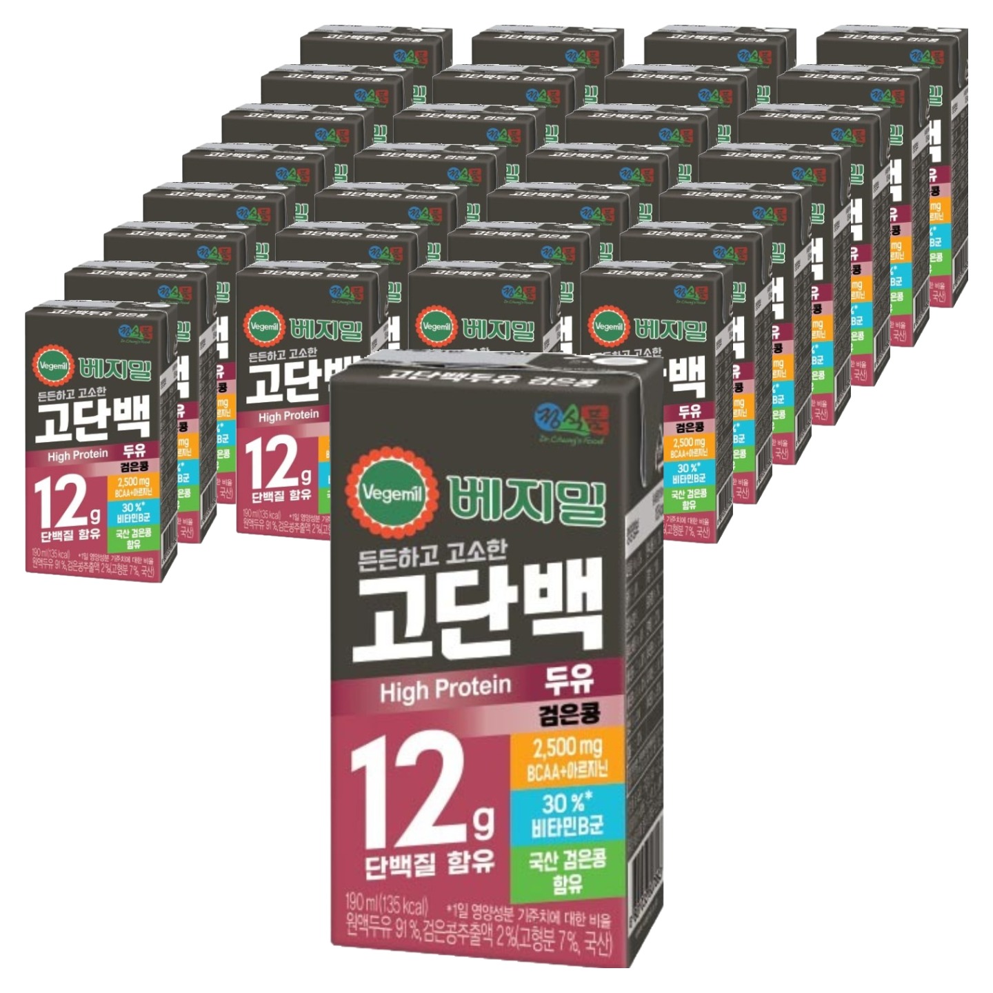 베지밀 고단백두유 검은콩, 190ml, 48개 39,900원