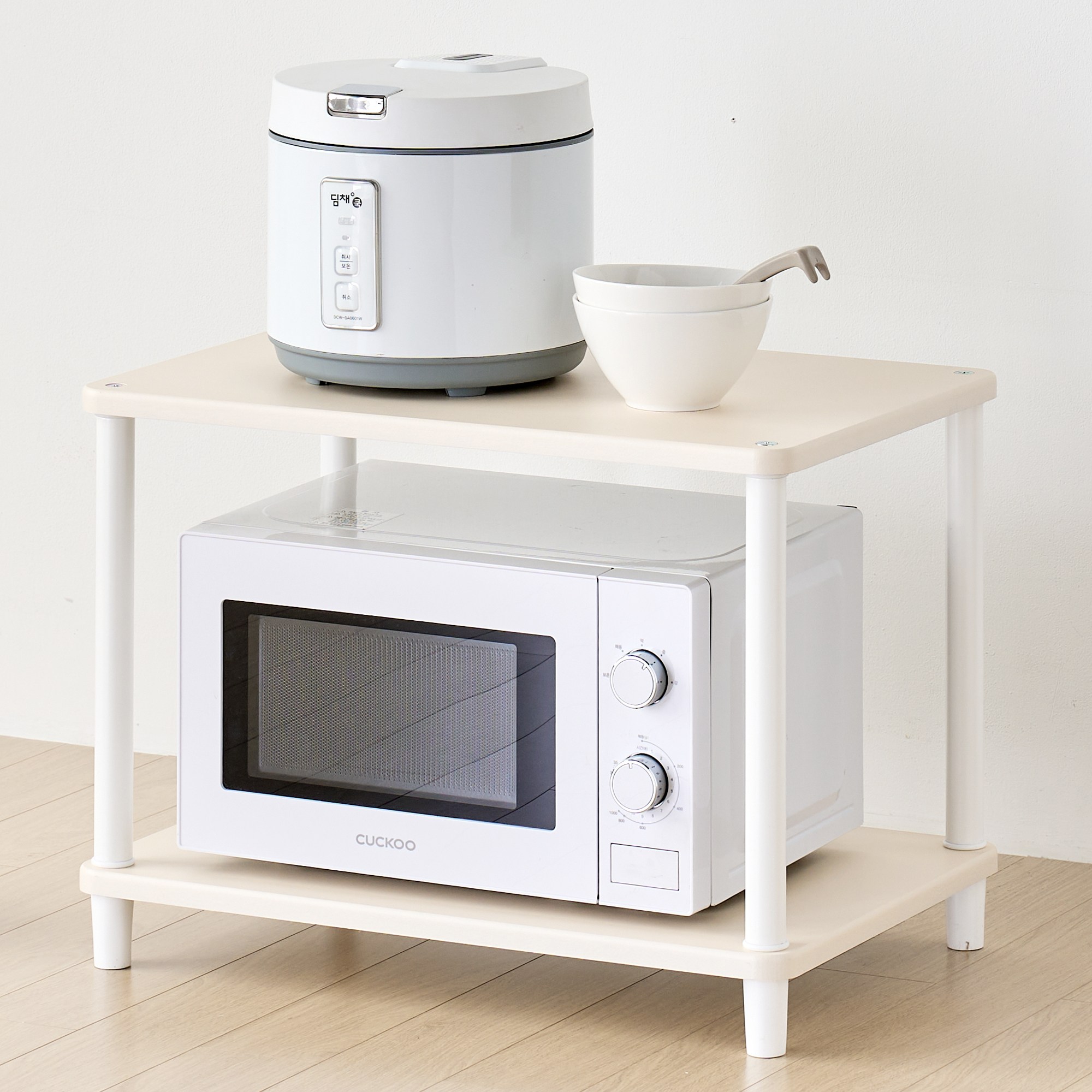 [색상리뉴얼행사] 국내생산 튼튼한 조립식 2단 렌지대 전자렌지수납장 다용도주방선반 밥솥다이, 2단 18,900원