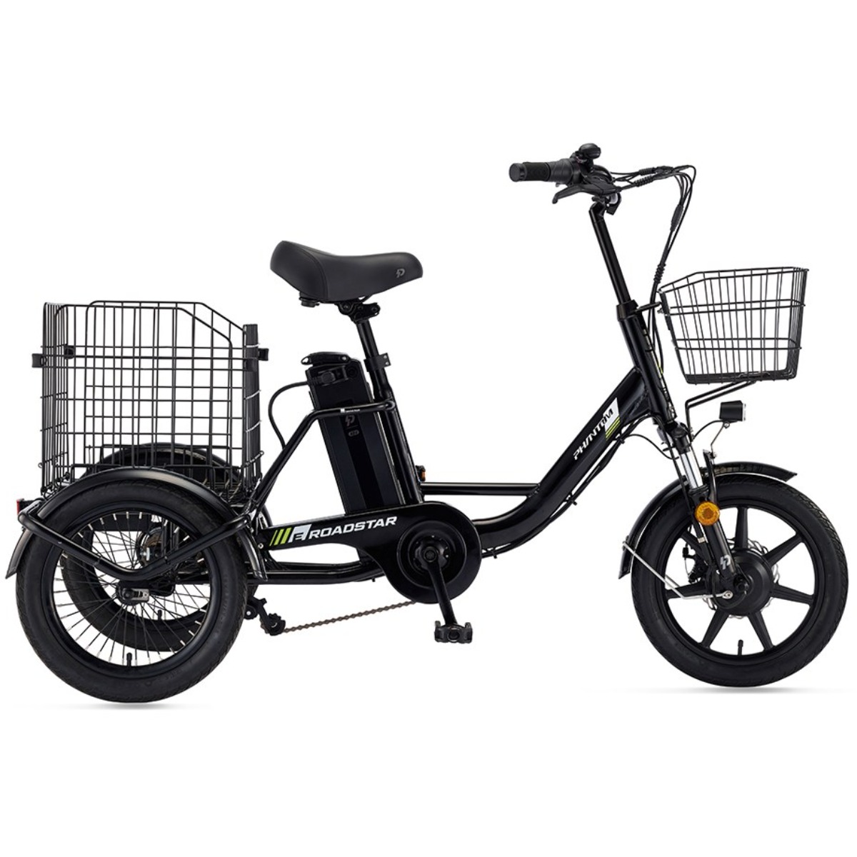 삼천리 2026 16 팬텀 E-로드스타 전기자전거 세발 배달 화물운송 자전거, 블랙, 스틸 1,600,000원