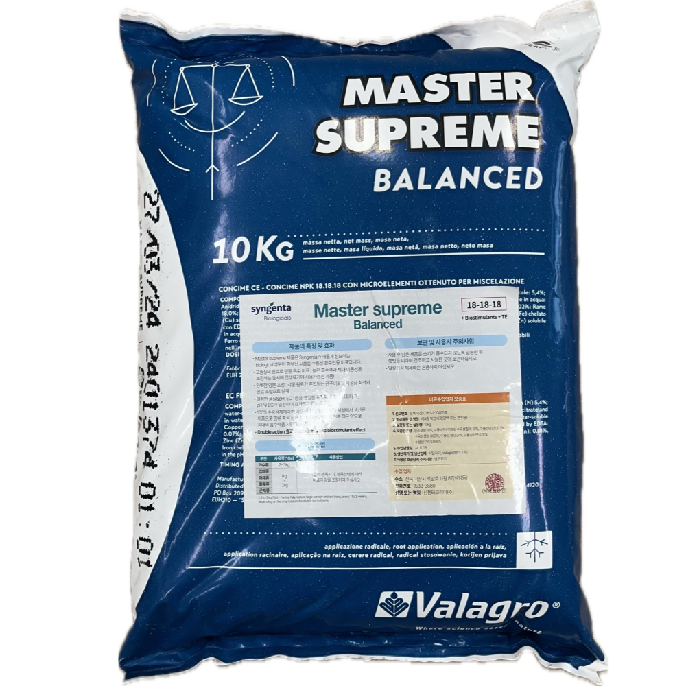 (신젠타)마스터슈프림 밸런스드 10kg 18-18-18 고품질 관주비료 해조추출물 풀빅산 75,000원