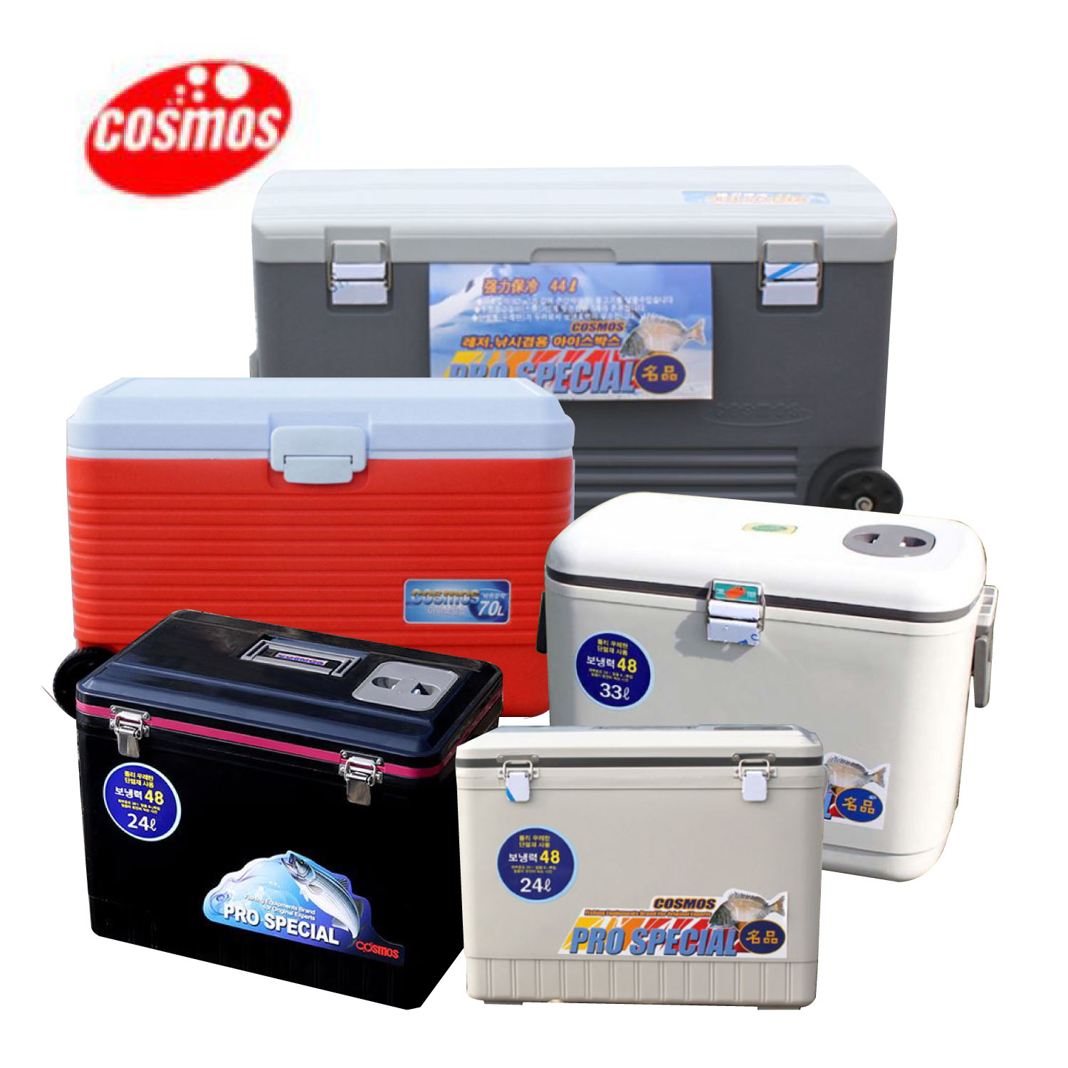 코스모스 아이스박스 24L 바다 민물 배 낚시 레저 캠핑 단체 운동회 여름휴가 바캉스 블랙에디션 팬션 계곡, 레드, 70L 114,300원