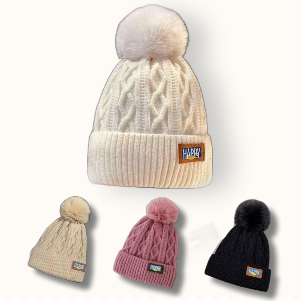 스타일트리 따스한 니트 비니 방한용 해피 털 방울 모자 10,180원