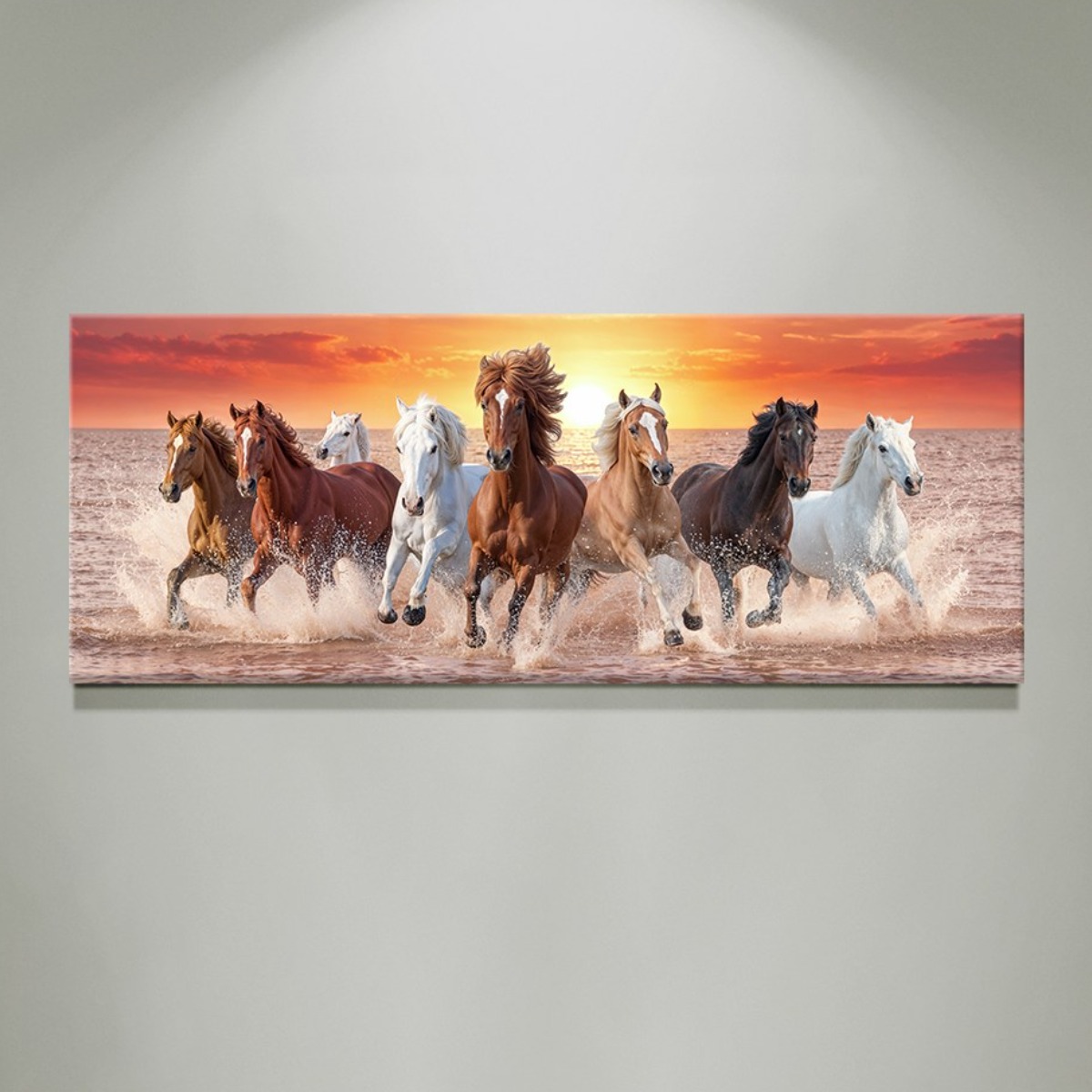 [인메이블] 2026 돈들어오는 병오년 붉은말 14종 말그림 금마래복 새해 신년 그림 풍수 인테리어 캔버스 액자 합격 승진 출 선물 현관 복도 벽 대형, 01.찬란한 시작 팔마도 169,000원