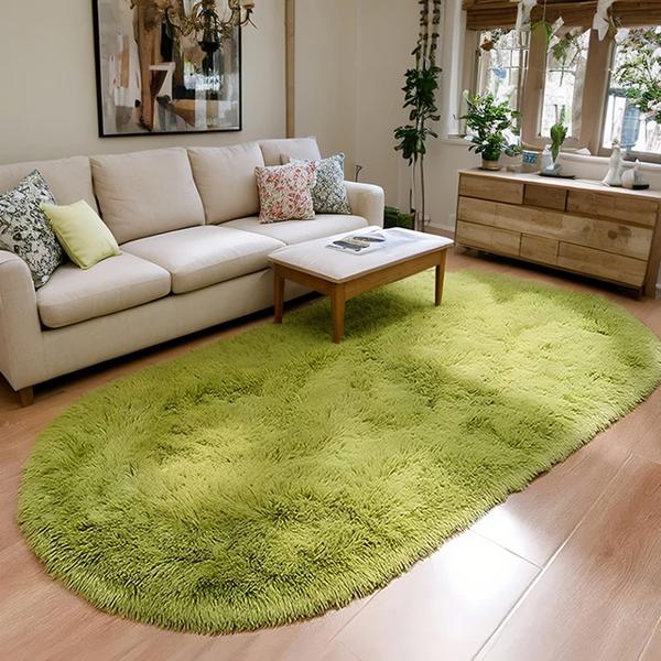 양털 러그 거실 욕실 발매트 럭셔리 회색 타원형 소파 공간 부드럽고 얽힌 침실 두꺼운 플러시 카펫 방 침대 옆 보육 매트 29,290원