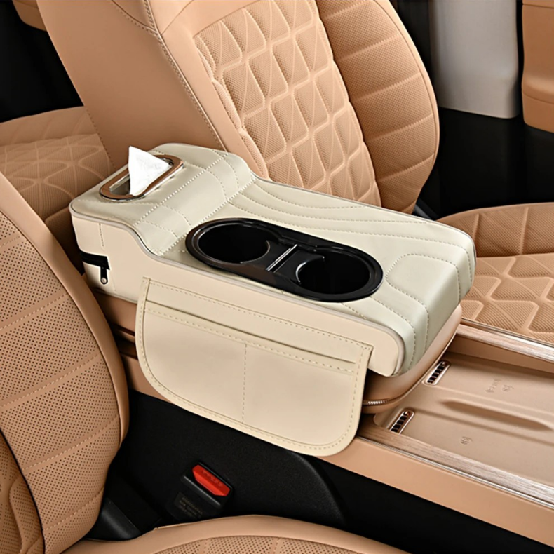 피라모니 차량용 컵홀더 수납 팔걸이 콘솔쿠션, 1개, 아이보리 16,800원