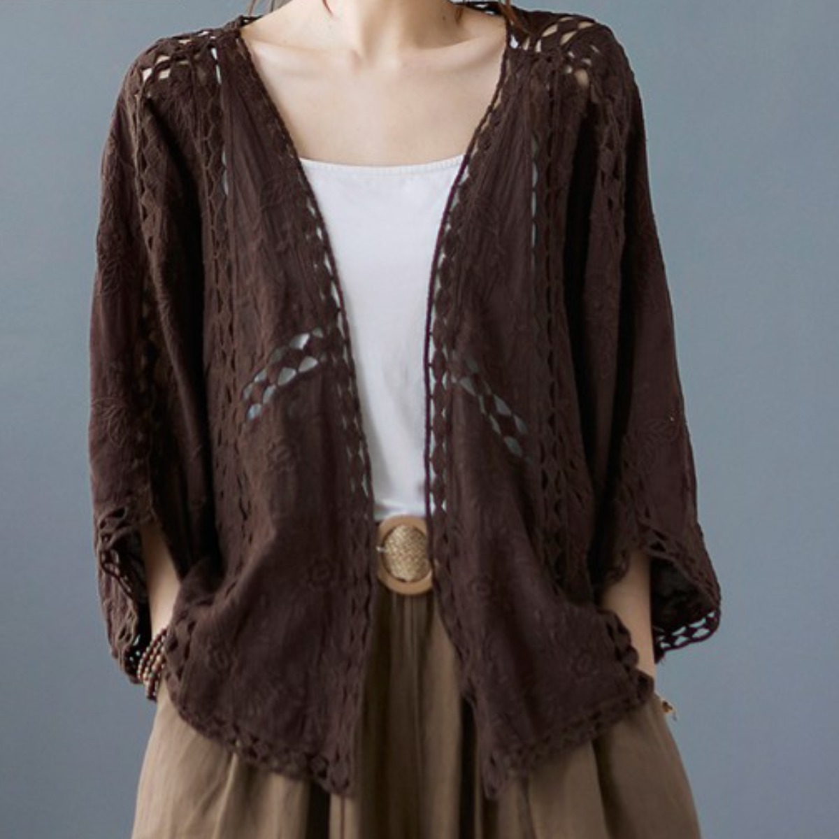 퀸앤조이 플로르 뜨개 가오리핏 썸머 가디건***판매자 SSK무역*** 43,800원