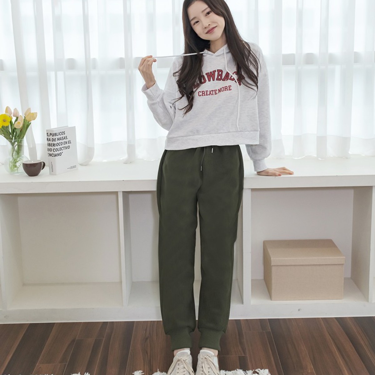 하누리 여성 따뜻한 변형없는 워싱 융 기모 골덴 코듀로이 밴딩 조거 팬츠 15,900원