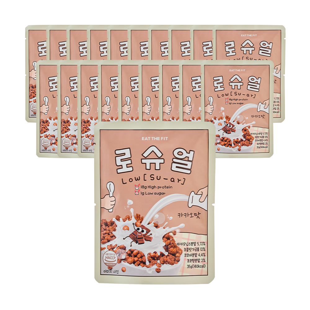 델리스푼 저당 고단백 시리얼 로슈얼 20개입(카카오맛20개), 35g, 20개 53,000원