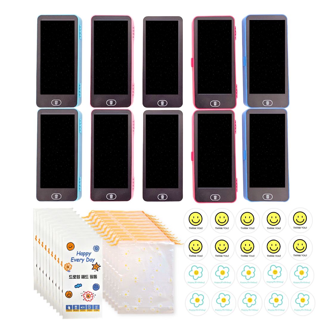 [미포리댁] 어린이집 생일 답례품 선물 유치원 구디백 유아 LCD 드로잉패드 필통, 10개, 드로잉패드 필통+데이지 조리개 세트 36,000원