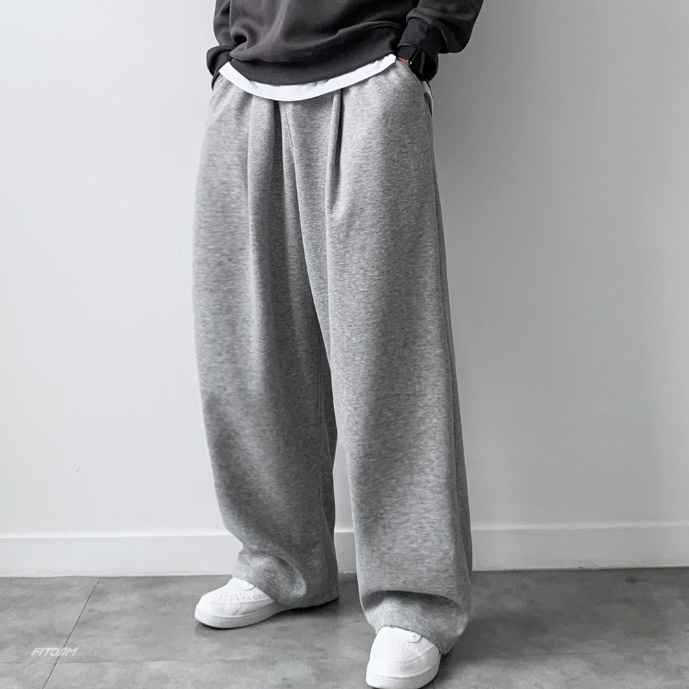 FITOJIM 남자 기모선택 원턱 와이드팬츠 벌룬 팬츠 츄리닝 트레이닝 바지 15,900원