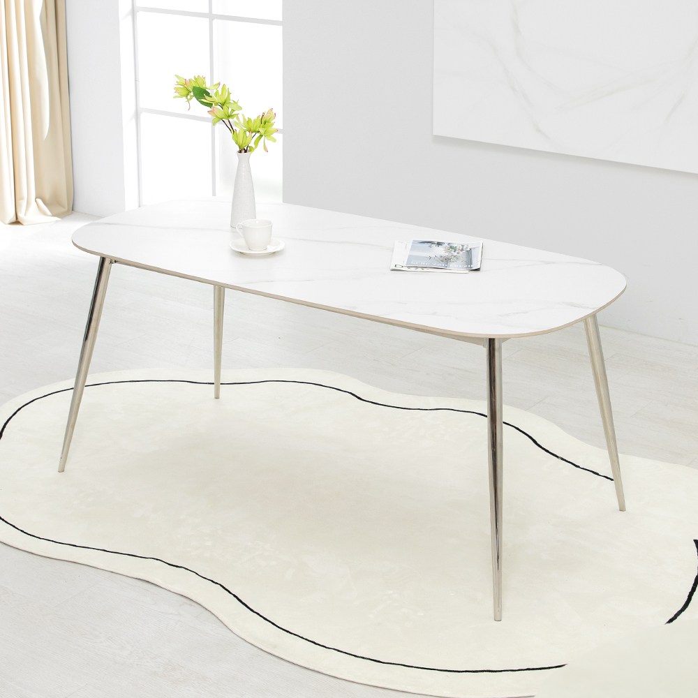 헤이즈 세라믹 1600X800 타원형 12T 포세린 통 테이블, 화이트 139,000원