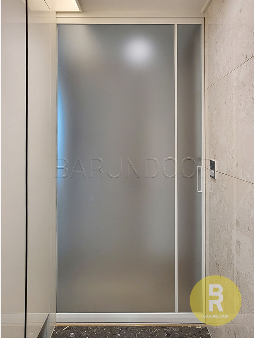 48번 원슬라이딩중문 유리분할형 화이트 샤틴투명강화유리 // 시공비포함,현관중문,소음차단 780,000원