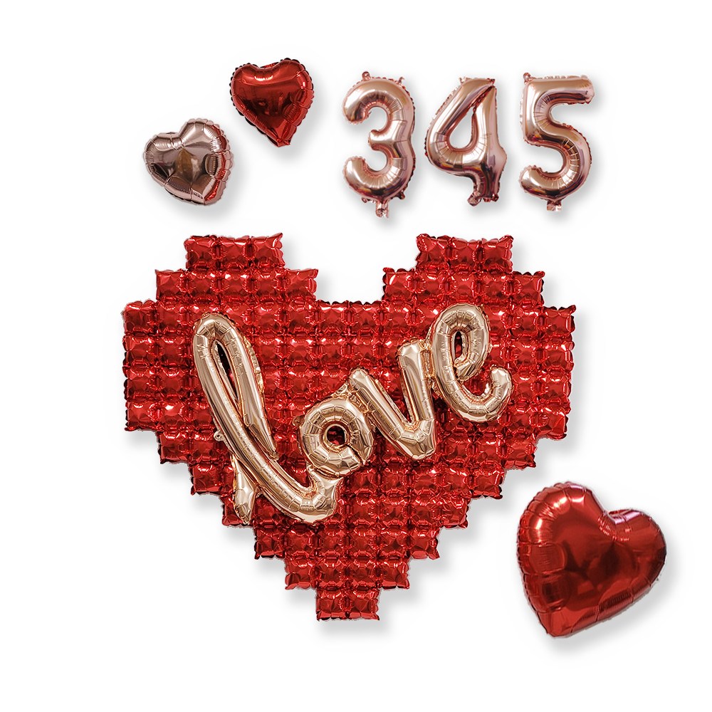 올리브파티 빅하트 러브 하트 풍선 월데코 기념일 이벤트 파티세트 8,900원