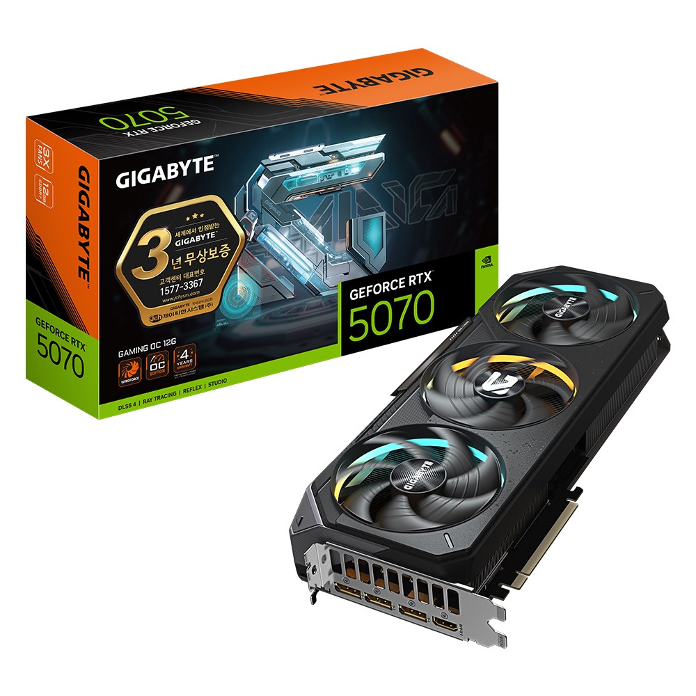 GIGABYTE 지포스 RTX 5070 GAMING OC D7 12GB 제이씨현, RTX 5070 GAMING 1,144,000원