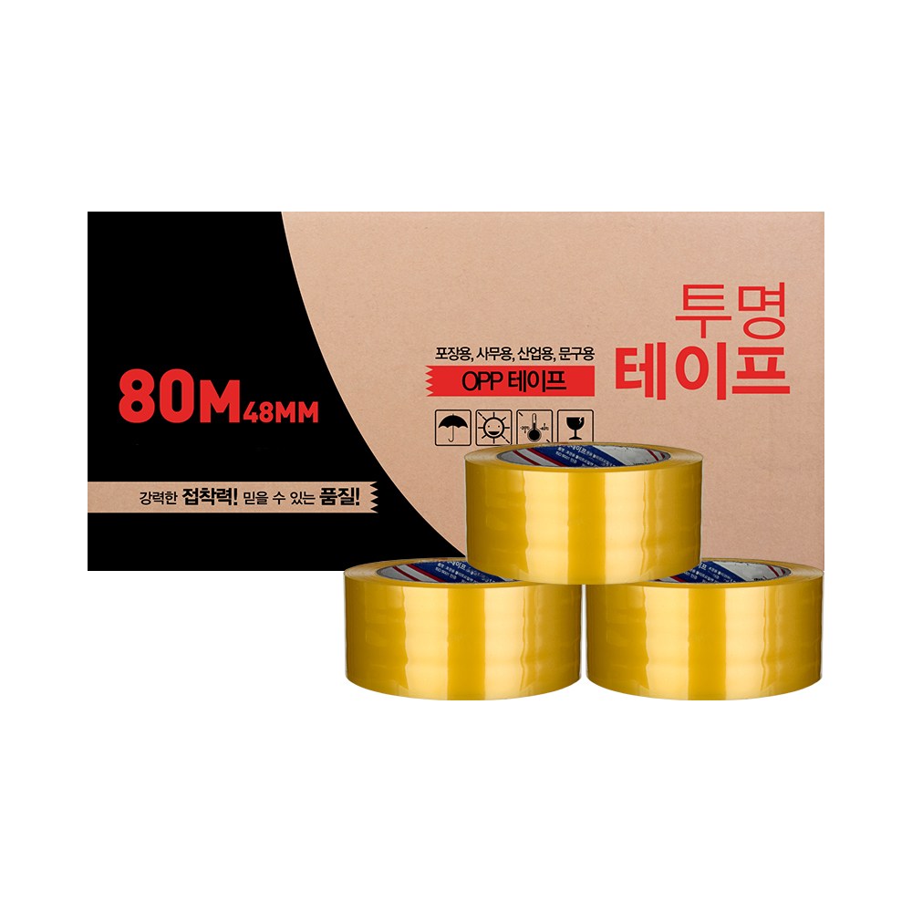 대박테이프 투명 박스테이프 48mm x 80m 38,000원