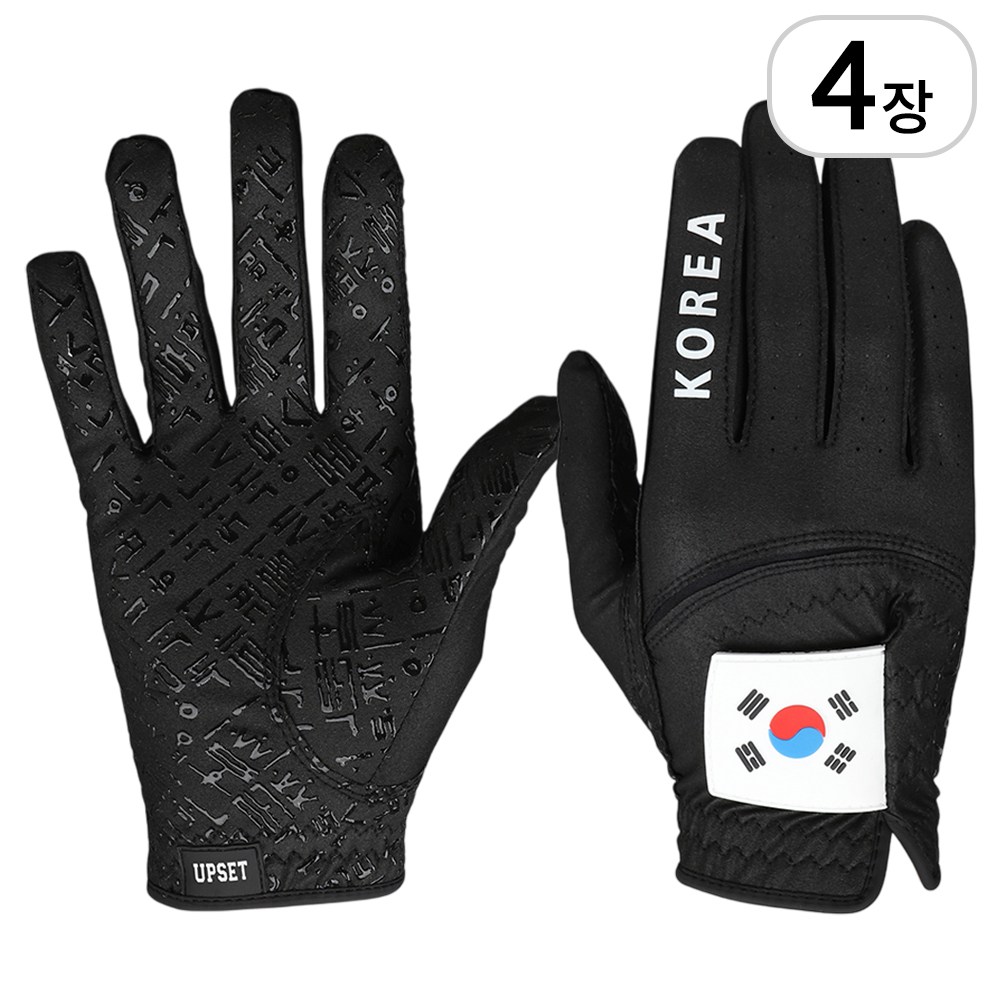업셋 국가대표 태극기 훈민정음 논슬립 골프장갑, 4개, 블랙 24,500원