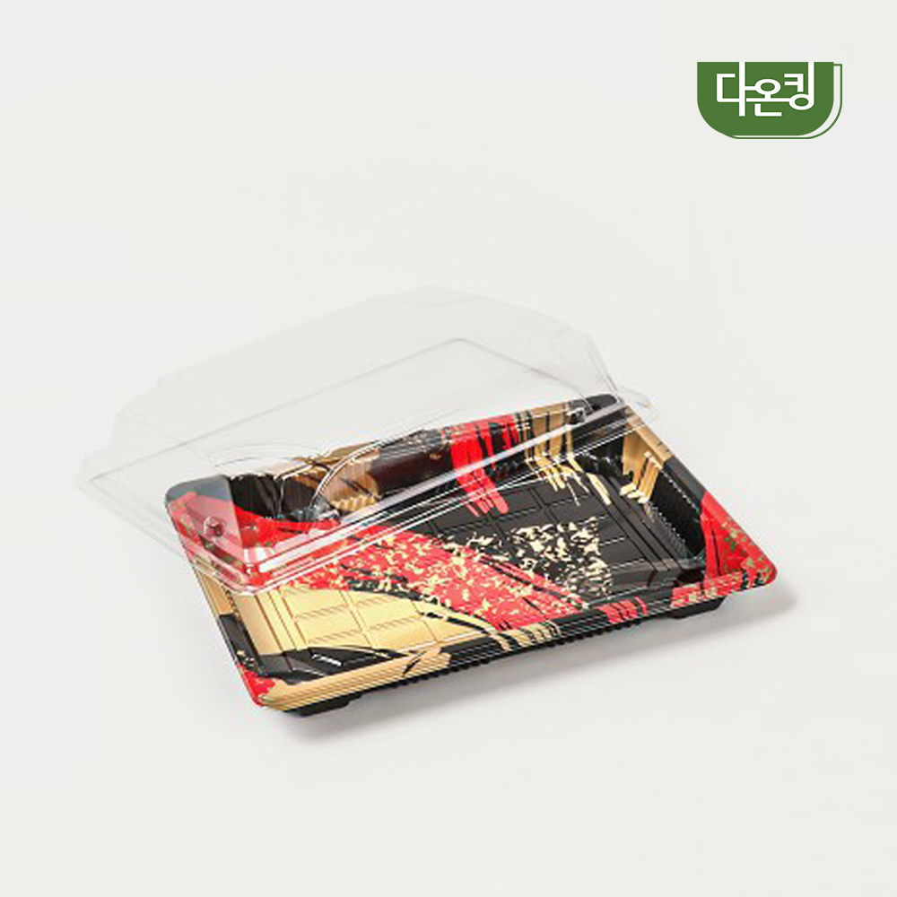 다온킹(소량) 사각초밥용기 HP-05 흑레드 합세트 14,000원