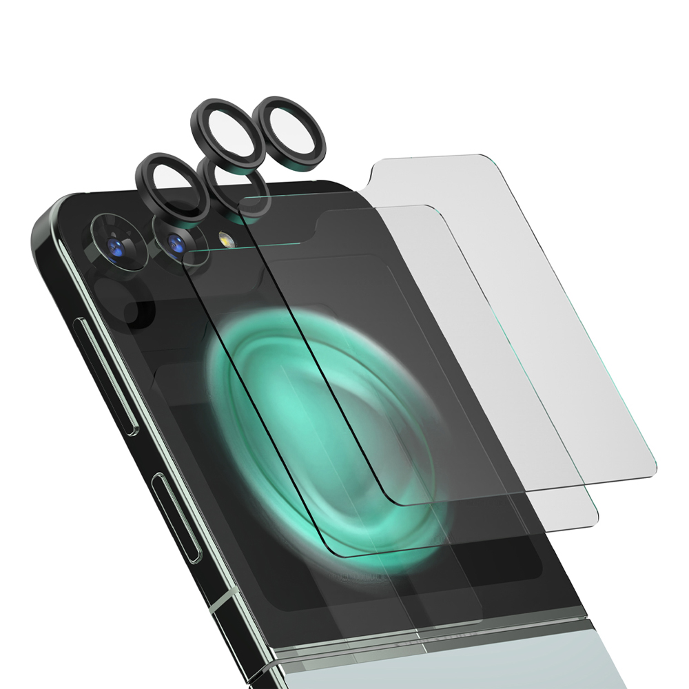 MECSEED 5CX 프리미엄 렌즈프레임 카메라 강화유리 2p + 3CX 외부액정 강화유리 휴대폰 액정보호필름 2p 세트 11,150원