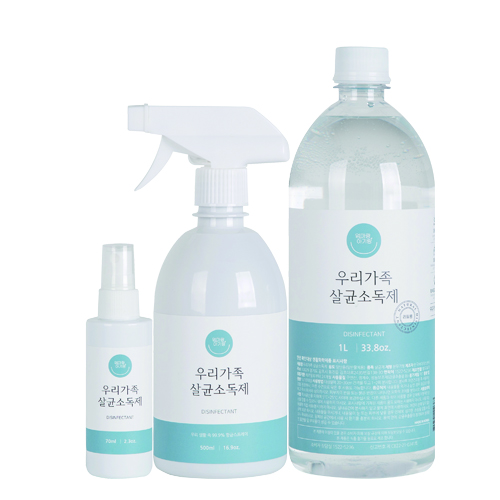 엄마랑아기랑 우리가족 살균소독제 500ml + 70ml + 1L 세트 31,500원