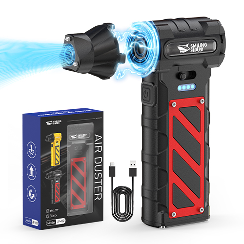 SmilingShark 공식스토어 무선송풍기 강력 캠핑 풍로 무선 에어건 11만 RPM 비상 기능 가능 휴대용 PC 낙엽 제설 차량 세차 블로워 대포 청소기 39,920원