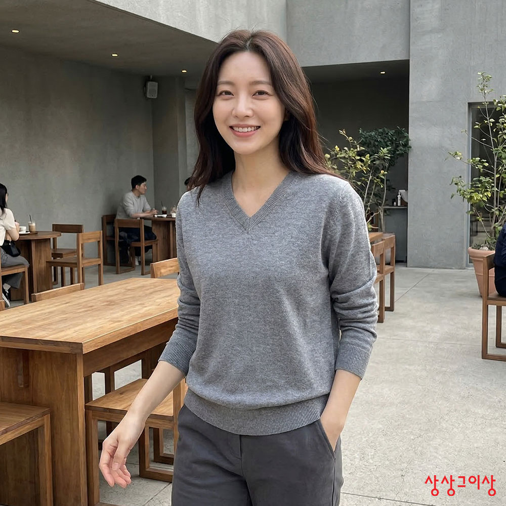 상상그이상 여성용 촉감왕 기본 브이넥 캐시미어 니트 34,200원