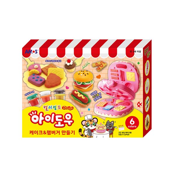 아인몰_문구 아이도우 케이크&amp;햄버거 만들기 (AM-853)/407125/40gx6색 컬러점토 아모스 8,280원