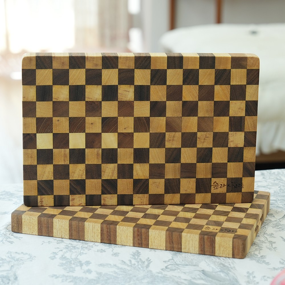 숲과사람들 레인트리 엔드그레인 체크 원목 도마, 체크패턴, 1개 37,500원