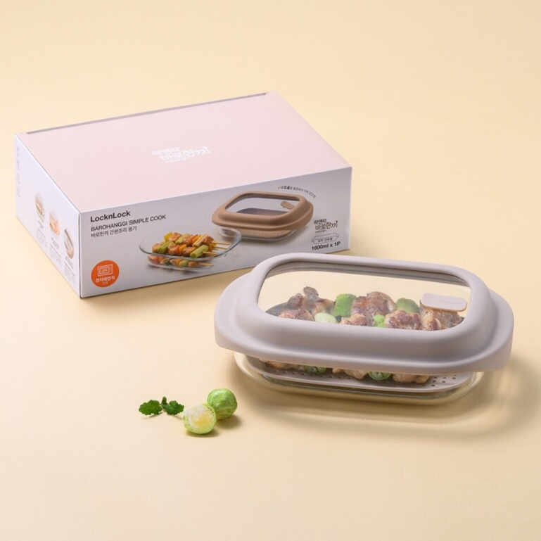 락앤락 바로한끼 간편조리 용기 [+가쯔 용기 1P] 세트 전자레인지 실리콘 찜기 냄비 오븐 에어프라이어 용기 19,900원