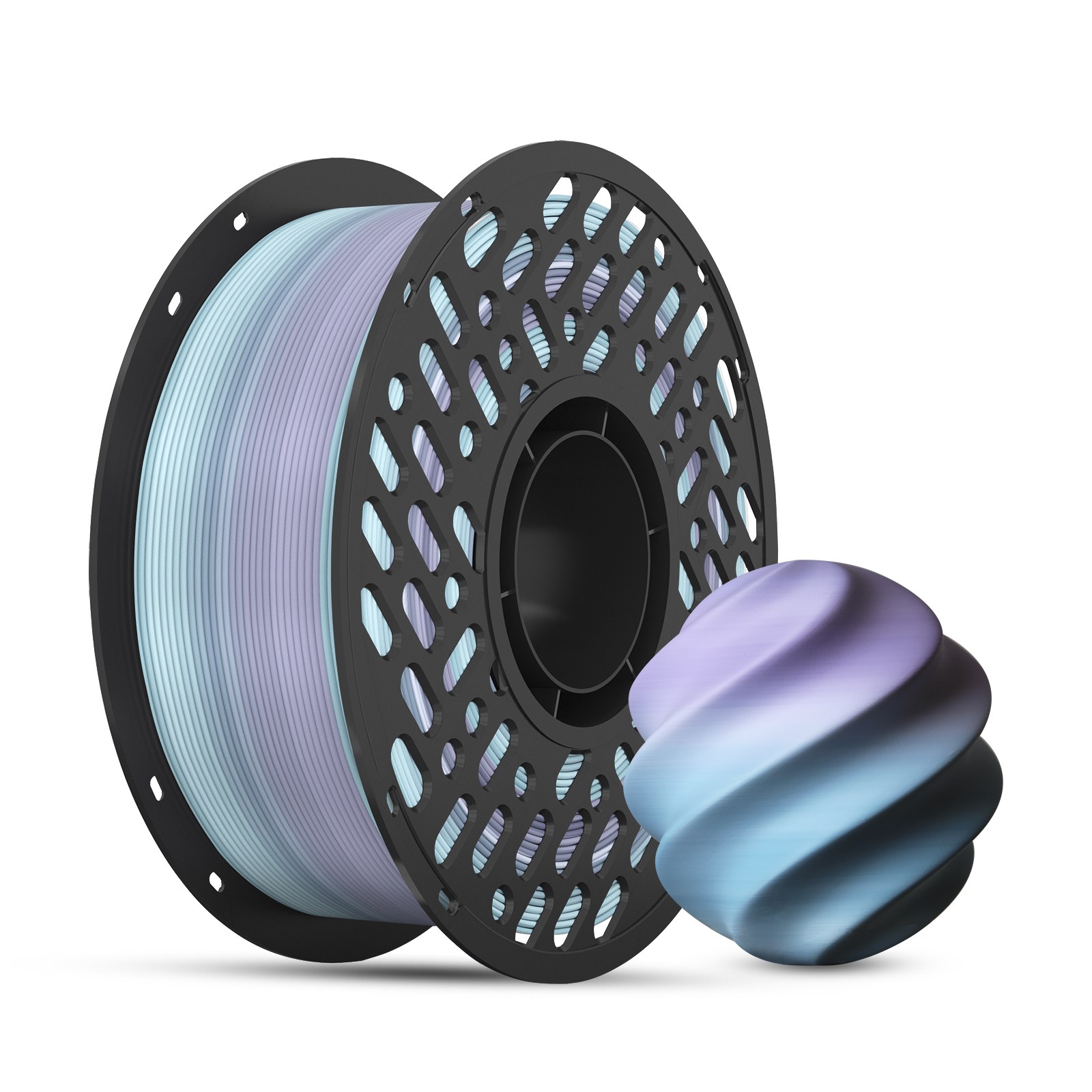 CaiLab 3D 프린터 필라멘트 PLA 무지개 컬러 (레인보우) | 실크 광택 쉬운 인쇄 고품질 1.75mm 일정한 라인 직경 1kg 범용 3D프린팅 재료, 파란색 28,000원