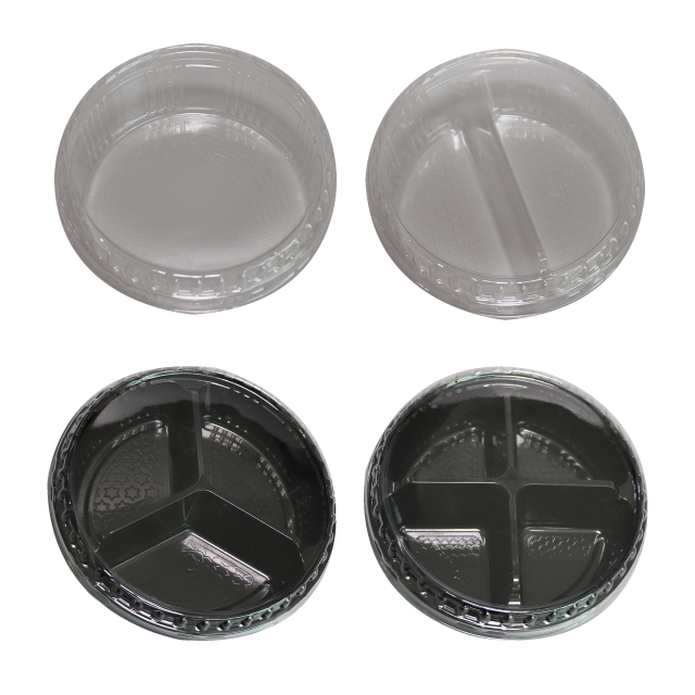 일회용 170파이 원형 반찬 용기 샐러드 포장 1칸 2칸 3칸 4칸 검정 투명 99,660원
