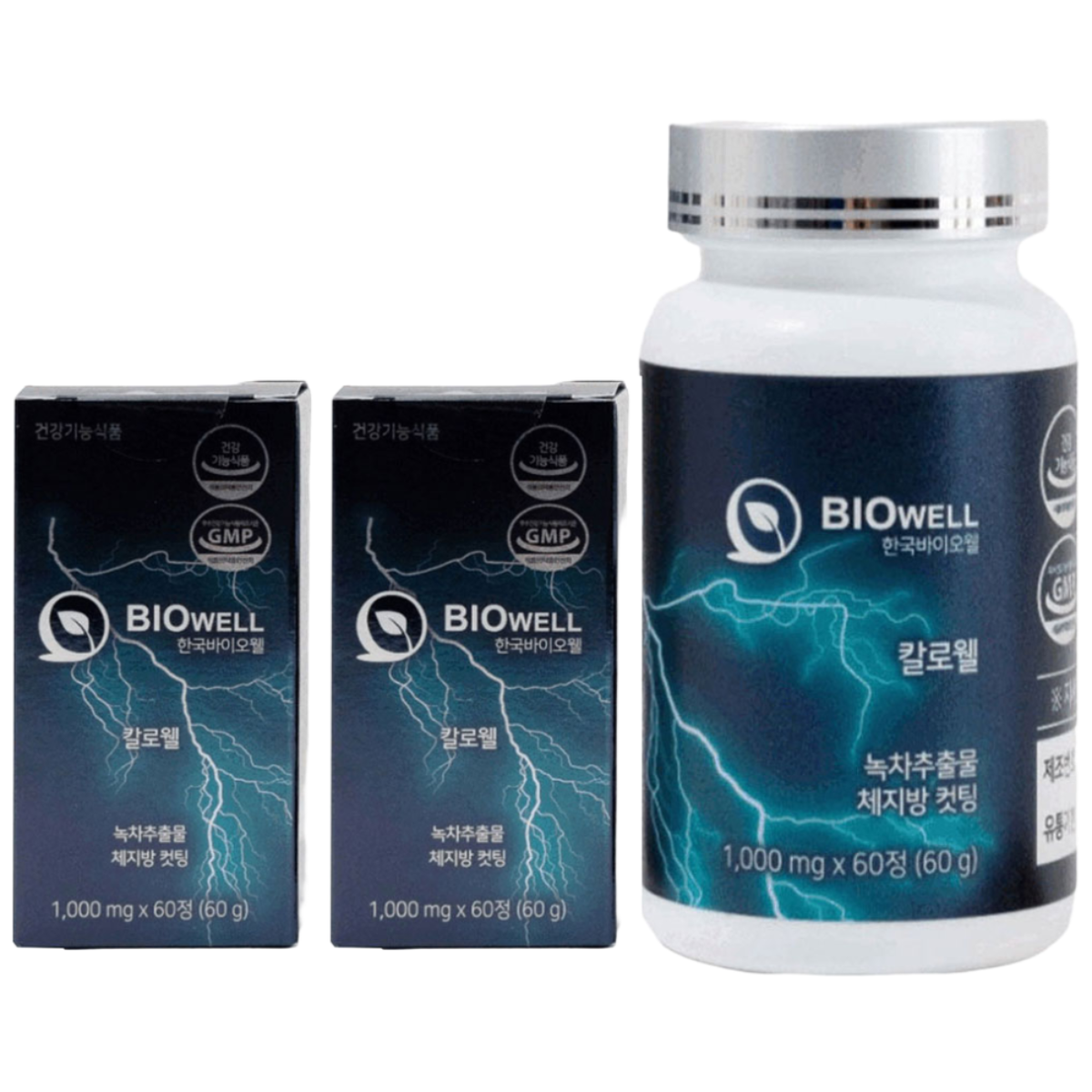 칼로웰 탄수화물 체지방 컷팅제 고함량 2,000mg 카테킨 다이어트 보조제 한국바이오웰, 60정, 2개 39,800원