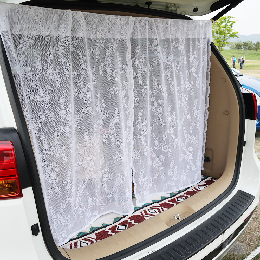 픽홈 플라워 레이스 차박 커튼 세트, 화이트, 1세트 14,000원