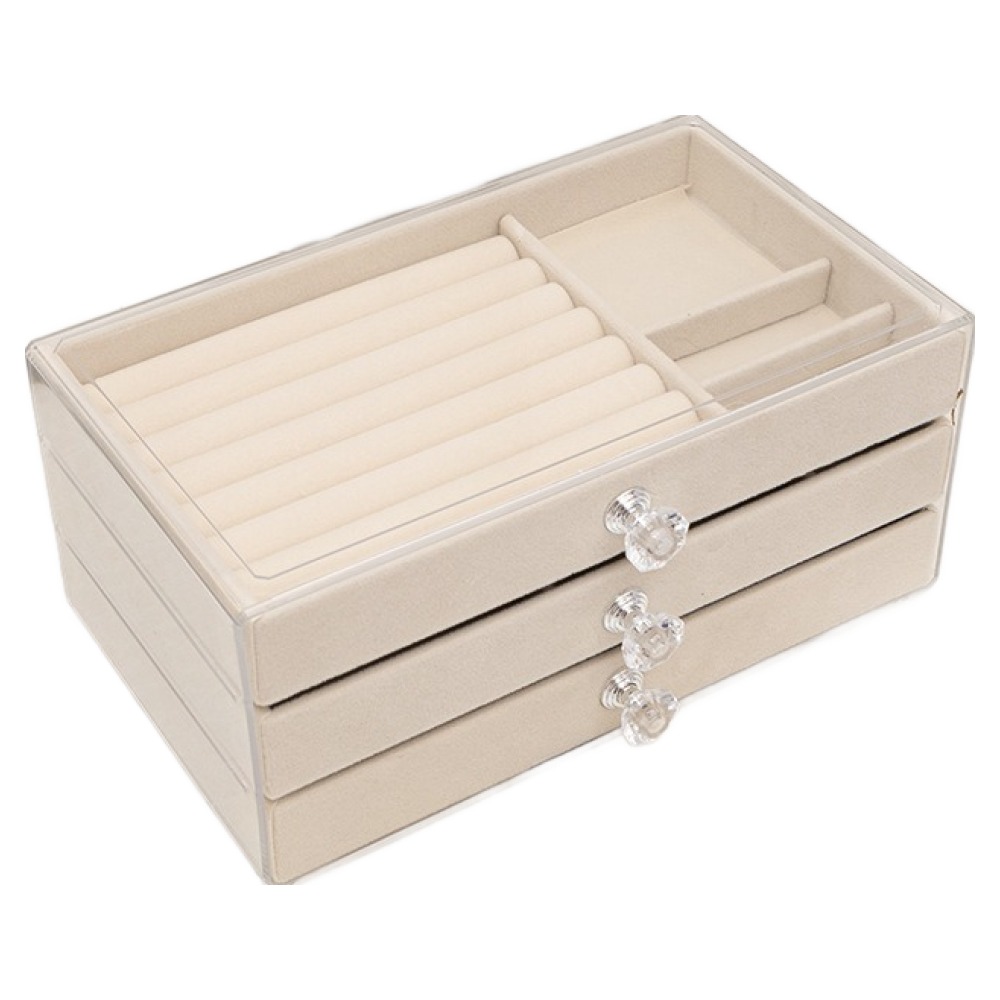 풀커버링 리빙웍스 3단 크리스탈 손잡이 쥬얼리 보관함 8,900원