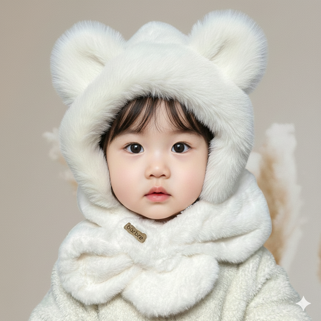 멜로우두두 유아 아기 방한 귀달이모자 털모자 목도리모자 13,800원