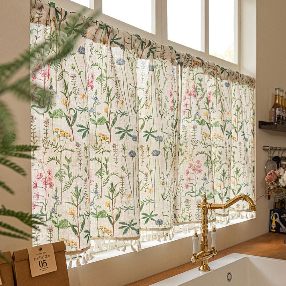 지앤와이 봄 꽃패턴 봉집형 바란스 커튼 25,580원