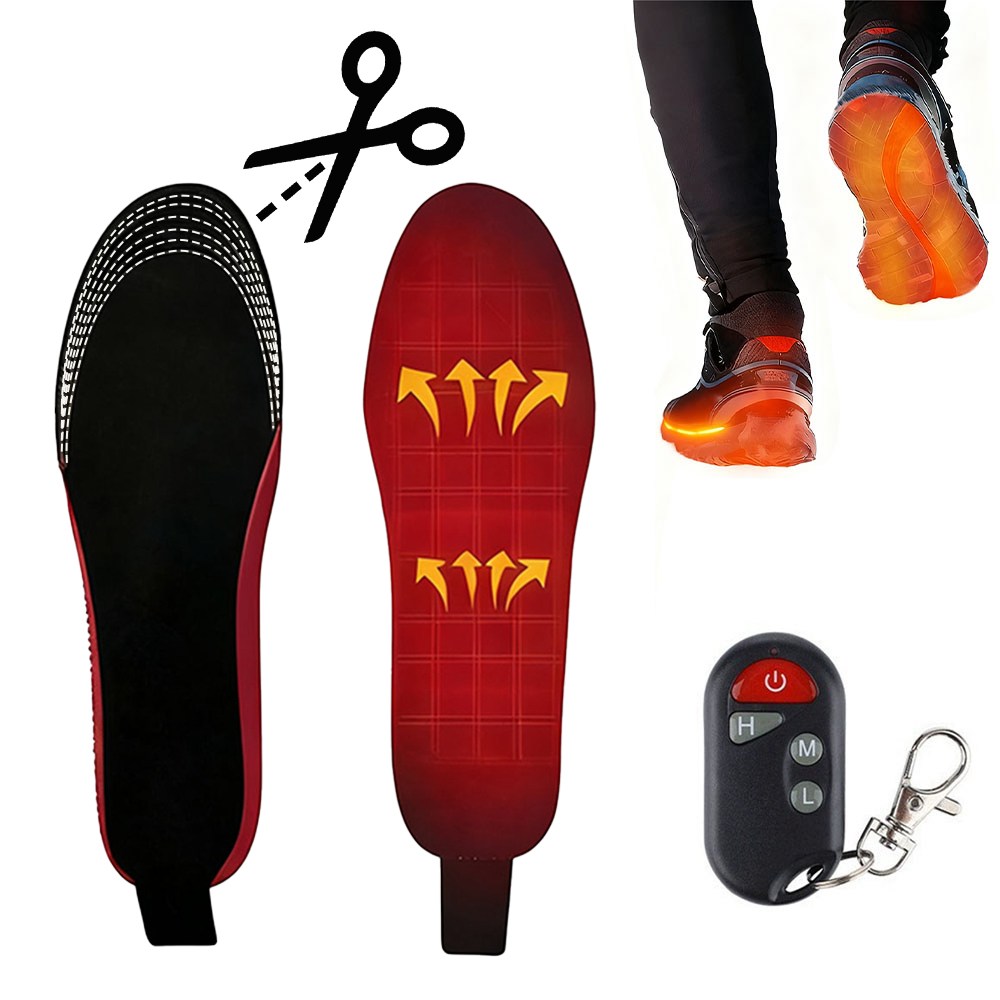Garrl 발열 깔창 발난로 사이즈 자유 커팅 가능 USB충전 3단계 온열 리모컨 포함 겨울 스키 부츠 발 따뜻함 39,900원