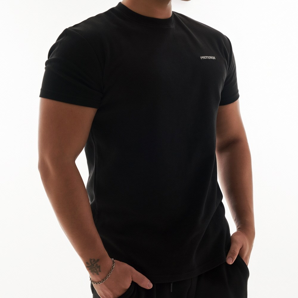 프로테리어 머슬핏 반팔 어깨넓어보이는 두꺼운 라운드 스판 티셔츠 23,800원