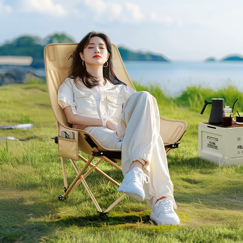 AORAN 아웃도어 릴렉스 접이식 캠핑 의자, 카키색, 2개 37,900원