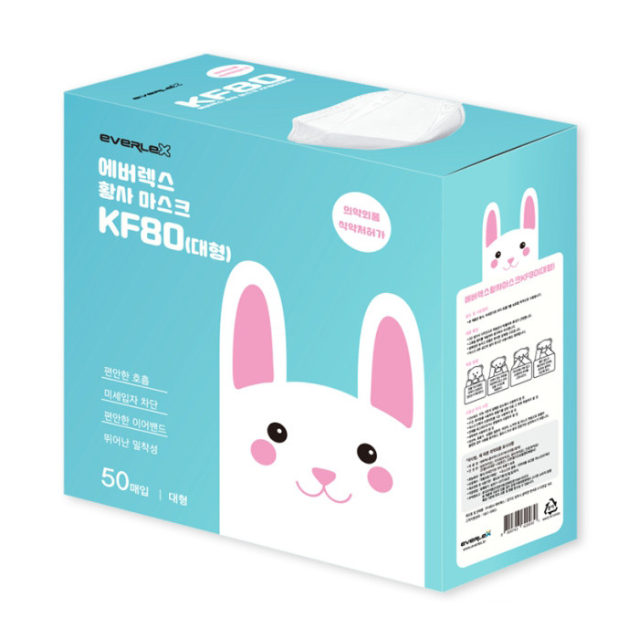 에버렉스 KF80 황사방역마스크 100매 화이트 대형/개별포장, 단품 28,000원