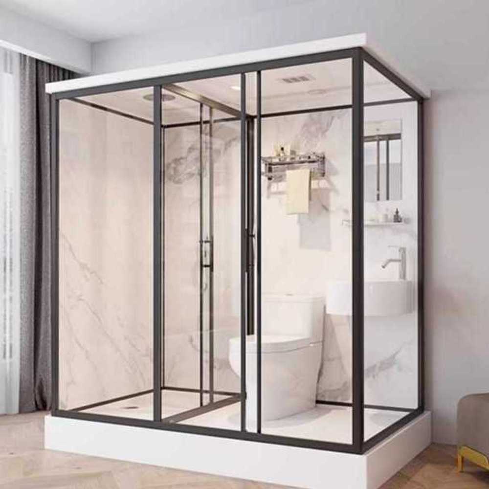 간이 샤워 부스 농막 농촌 건설현장 샤워실 세면장 화장실, 블랙 프레임 120x170(화장실 포함), 1개 1,006,400원