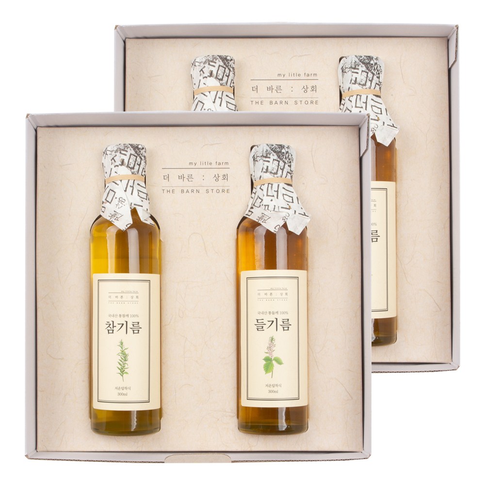 [ 고급선물세트 ] 더바른상회 프리미엄 3호 선물세트 ( 국산 저온 압착 참기름, 국산 저온 압착 들기름 ), 2개, 300ml 120,000원