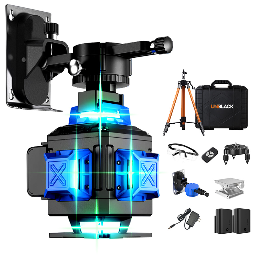 유니블랙 4D 그린 레이저레벨기 수평기, 4D 16라인 풀세트, 1개, 1개, 현재가 84,900원
