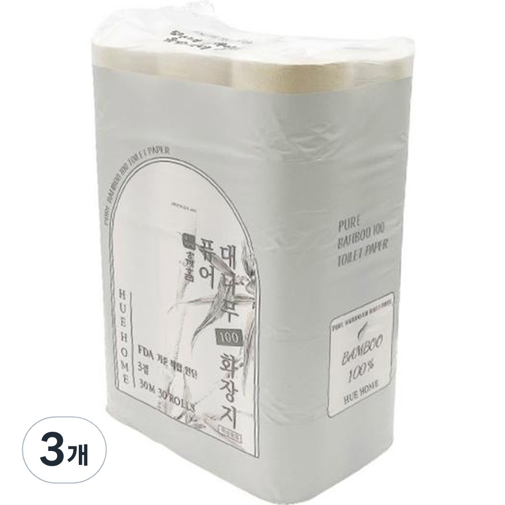 휴홈 퓨어 대나무 100 화장지 30m, 3개, 30롤 52,600원