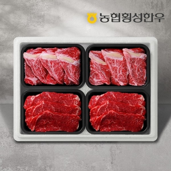 기타 [농협횡성한우] 1등급 구이모듬세트 3호 (등심2+채끝2)/팩당400g 234,600원