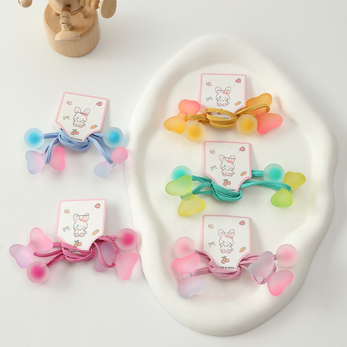 로르블랑 톡톡 소다 리본 방울 머리끈 세트 12,950원