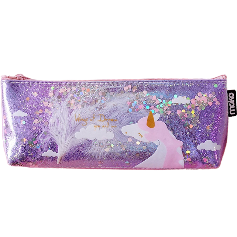 여신 유니콘 깃털 블링 파우치 지퍼 필통, 퍼플, 1개 15,680원