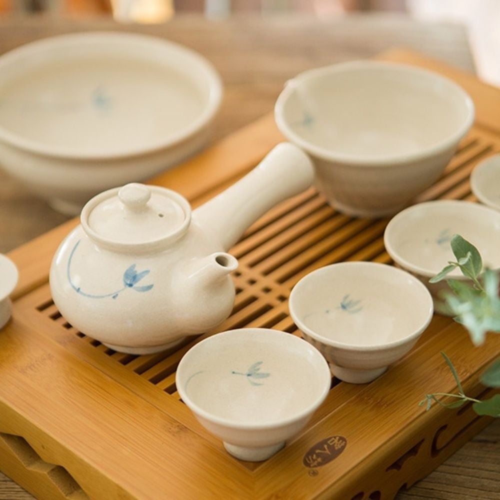 이천도자기 미색 파란꽃 5인 다기 풀세트 전통찻잔_187999EA 168,870원