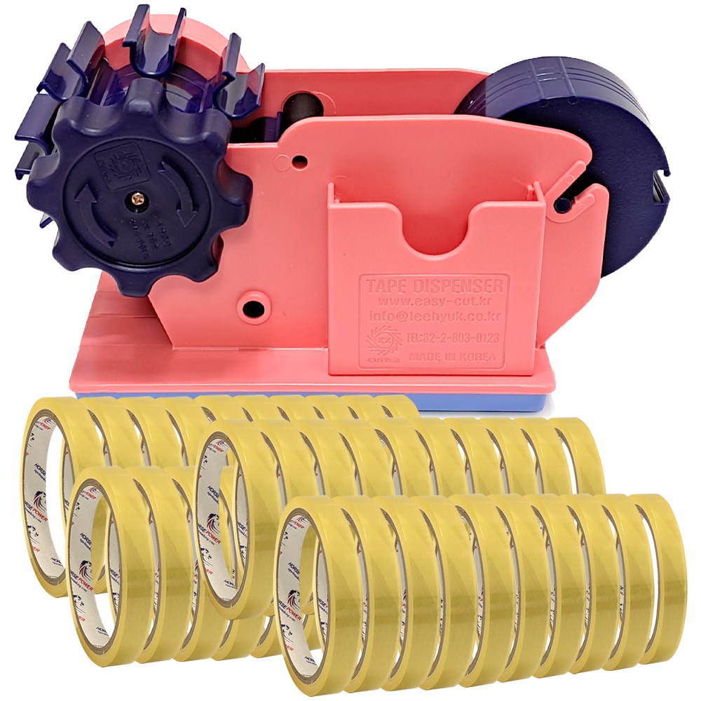 HORSE POWER 홀스파워 물레방아테이프 커터기 +리필테이프 40개, 분홍(물레방아)+리필테이프12mm(40개) 25,900원