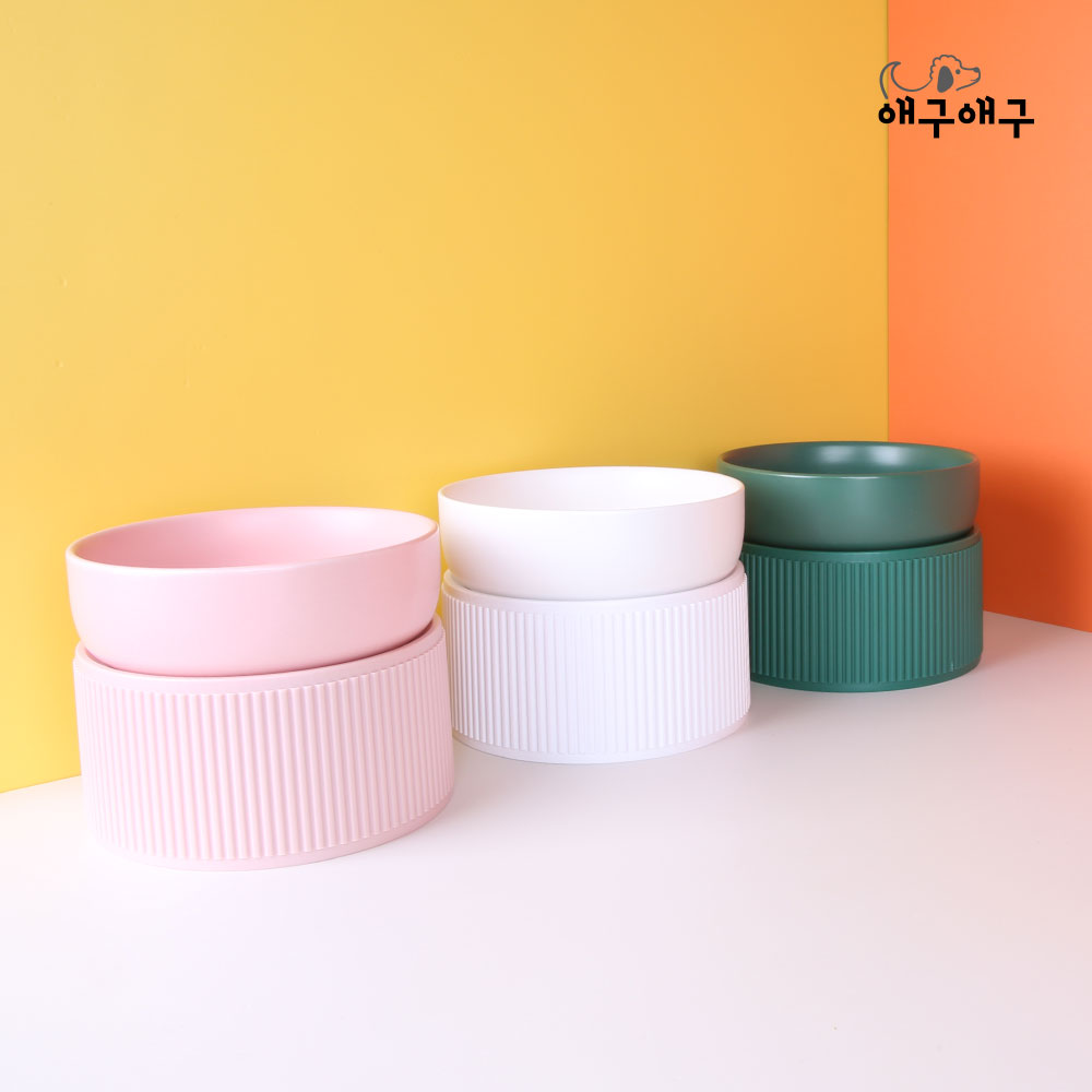 애구애구 강아지 밥그릇 고양이 식탁 아티스틱 세라믹 식기 1구, 그린, 1개 18,000원